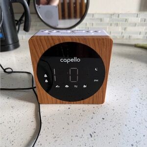 Capello Wood Grain Digital Alarm Clock - Brown